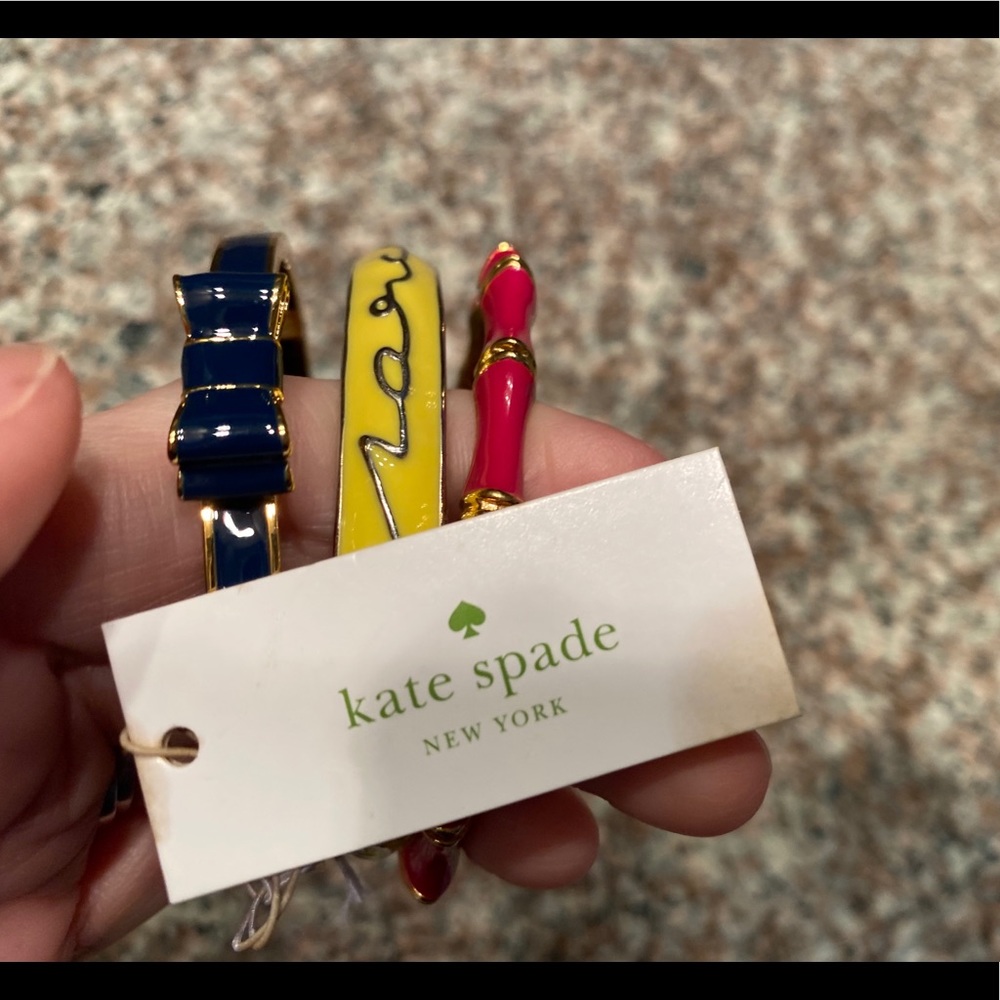 Set of 3 bangle bracelets. Kaye Spade, Marc Jacobs